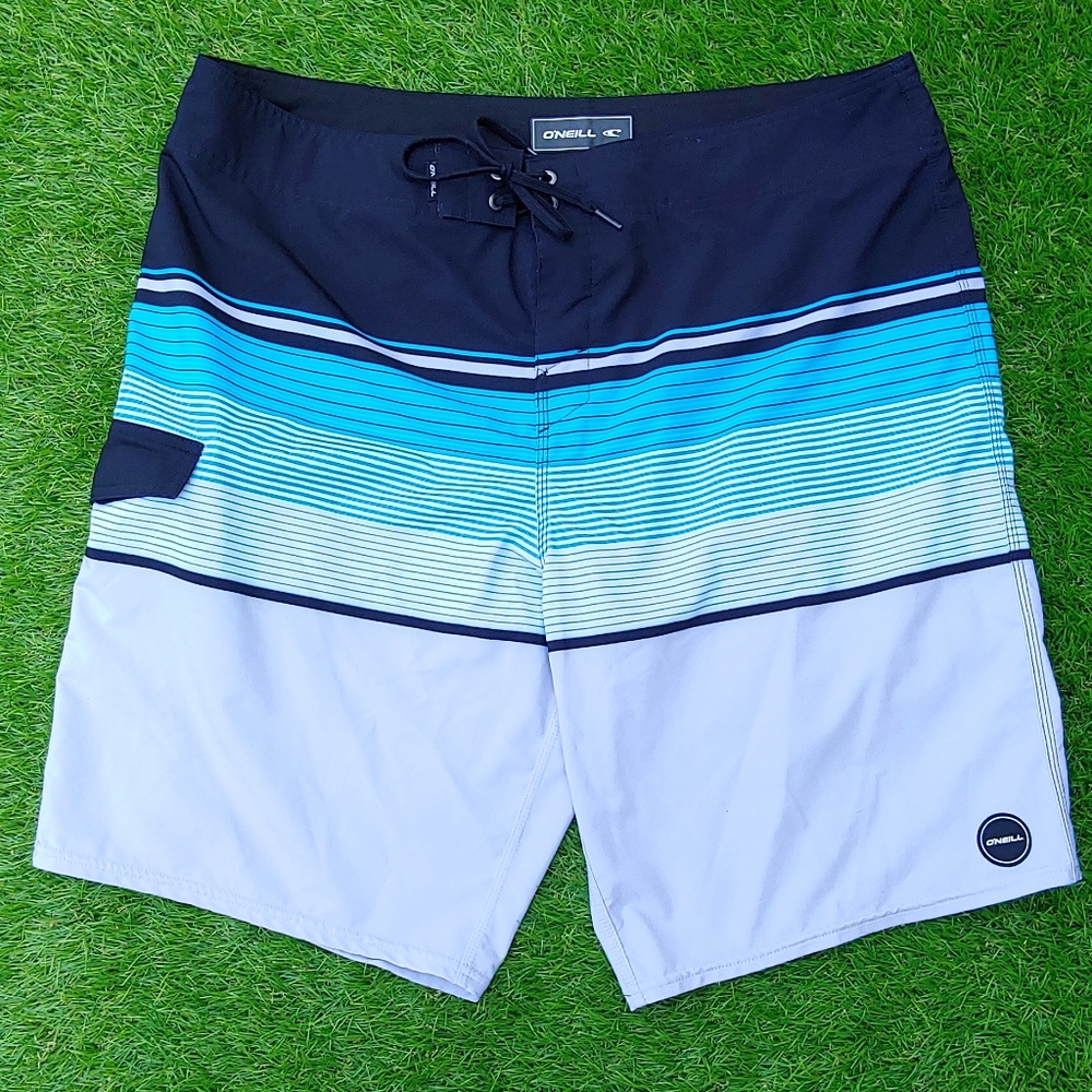 Excellent Used Condition Men's O'NEILL Striped Board Shorts Size 38
